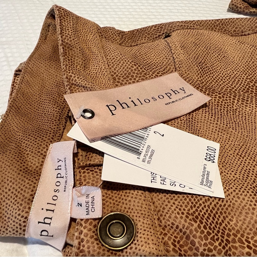 NWT! Philosophy Faux Leather Pants - Picture 4 of 6